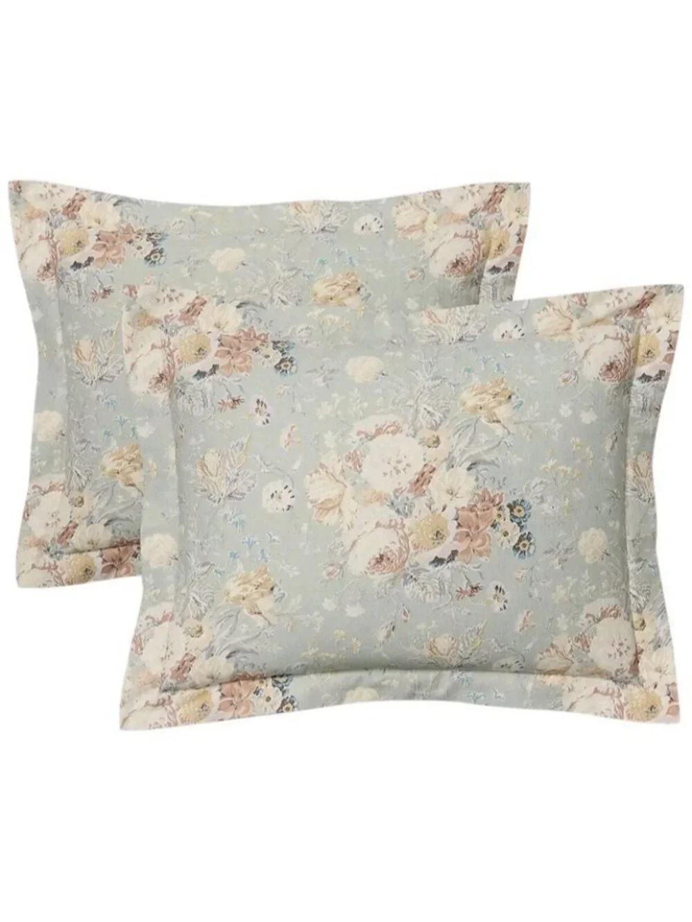 Lauren Ralph Lauren Home Gwynne Set of 2 Pillow Shams Light Green Floral New